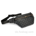 Klassischer Stil und Farb Vintage Fanny Pack Unisex schwarzer wasserdichte Ledertailbeutel